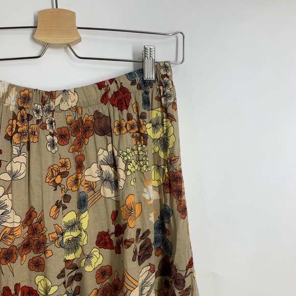 Natural Life Bohemian Tiered Floral Maxi Skirt Elastic Boho Wide Leg Pants SZ M - Picture 7 of 15